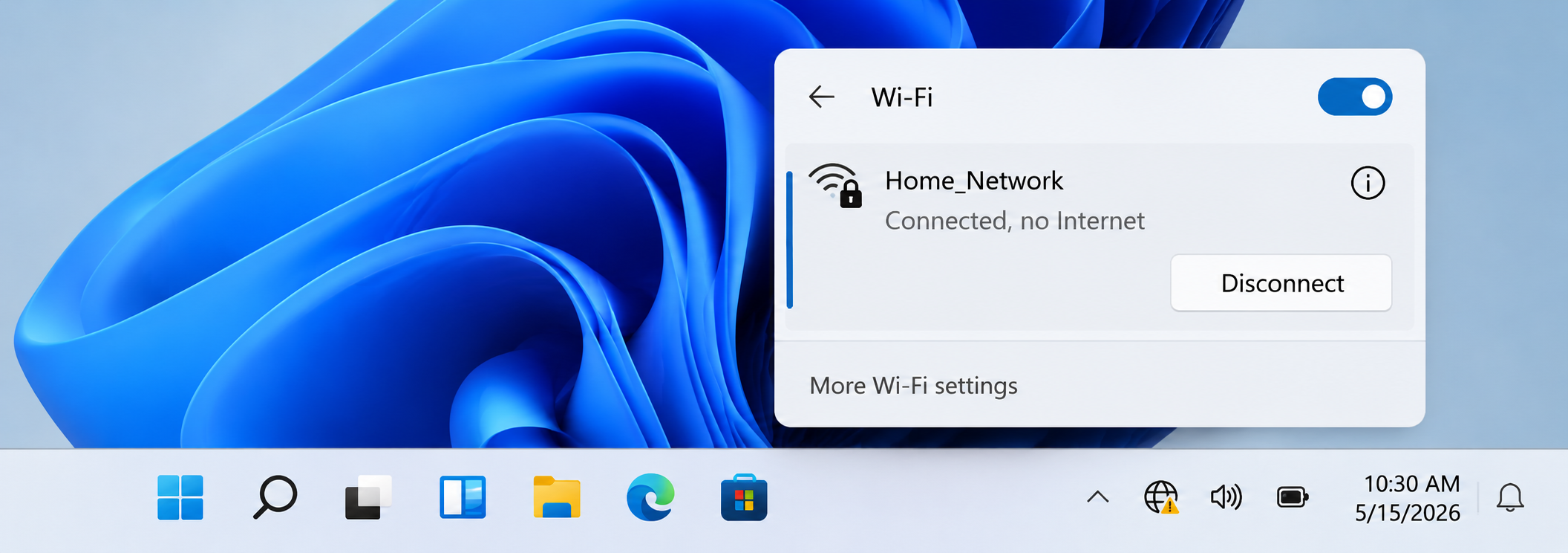 Wi-Fi no internet connection error